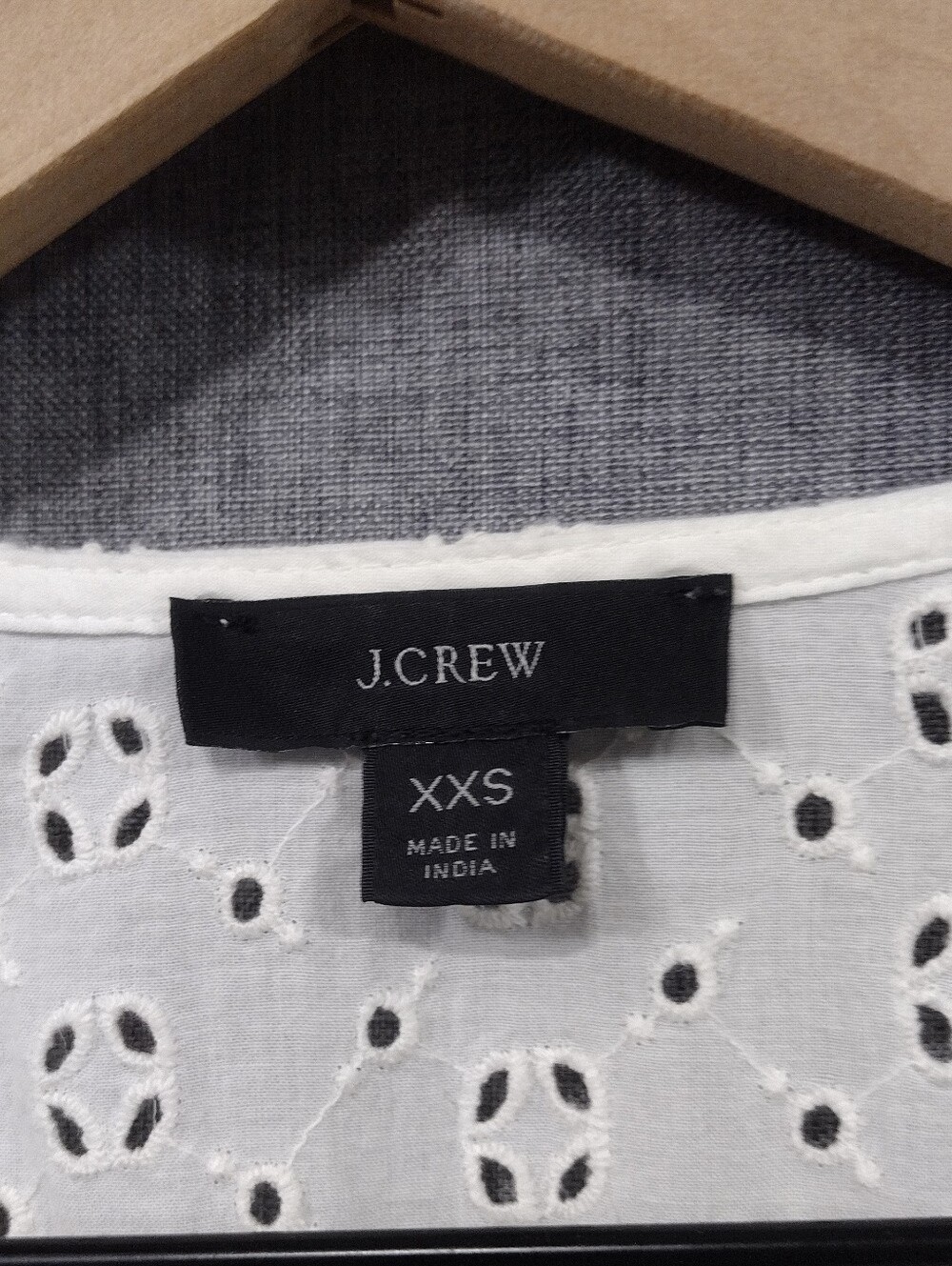J. Crew Eyelet Short-Sleeve Button Front Top Womens White XXS Babydoll Fairy - Picture 7 of 8